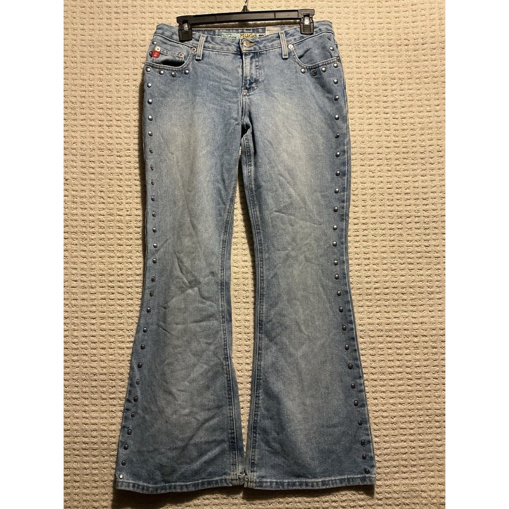 Mudd Flare Studded Jeans Flare Vintage Y2K 9‎ Cut 59757 STY 437109A Low Rise